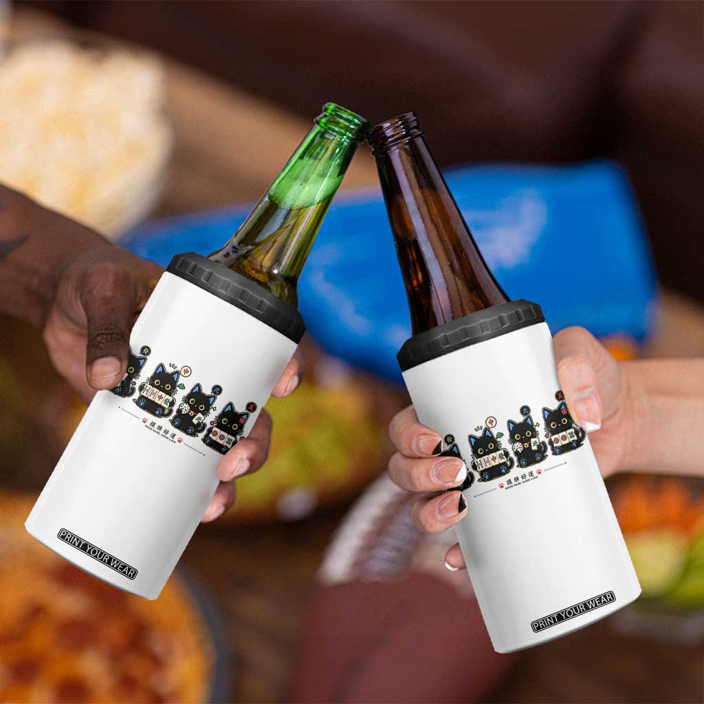 Black Cat Mahjong Lover Cute Graphic 4 in 1 Can Cooler Tumbler TS10 Print Your Wear