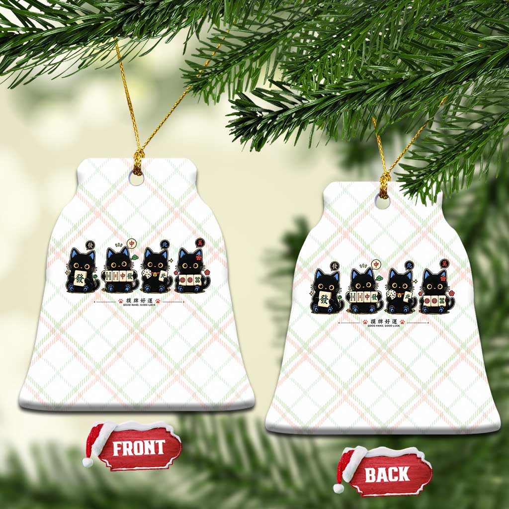 Black Cat Mahjong Lover Cute Graphic Ceramic Ornament TS10 Print Your Wear