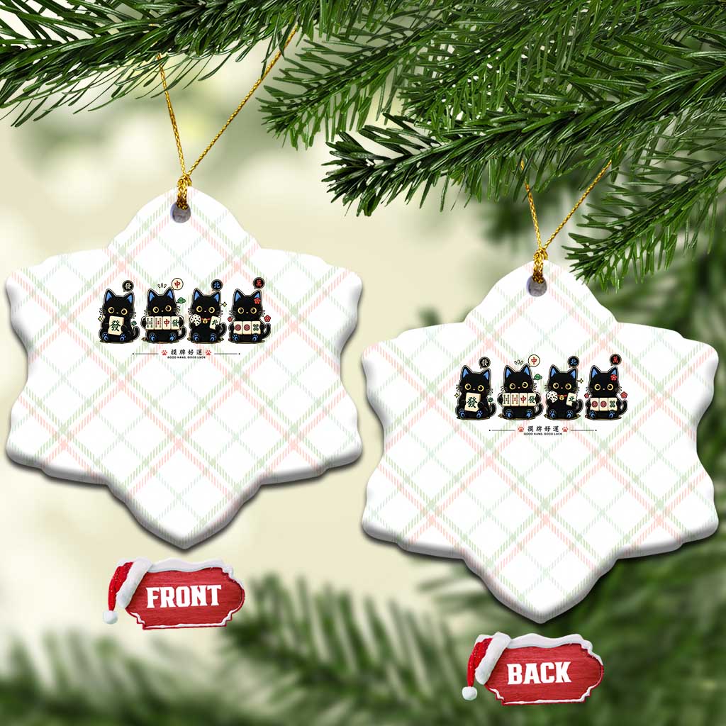 Black Cat Mahjong Lover Cute Graphic Ceramic Ornament TS10 Print Your Wear