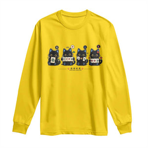 Black Cat Mahjong Lover Cute Graphic Long Sleeve Shirt TS10 Daisy Print Your Wear