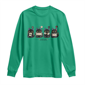 Black Cat Mahjong Lover Cute Graphic Long Sleeve Shirt TS10 Irish Green Print Your Wear