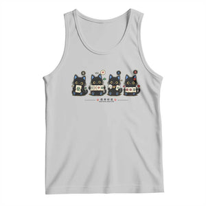 Black Cat Mahjong Lover Cute Graphic Tank Top TS10 Ash Print Your Wear