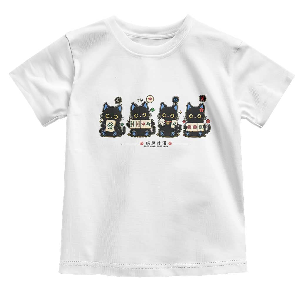 Black Cat Mahjong Lover Cute Graphic Toddler T Shirt TS10 White Print Your Wear