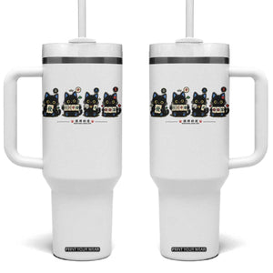 Black Cat Mahjong Lover Cute Graphic Tumbler With Handle TS10 One Size: 40 oz White Print Your Wear