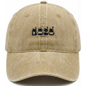 Black Cat Mahjong Lover Cute Graphic Washed Cotton Baseball Cap TS10 Print Your Wear