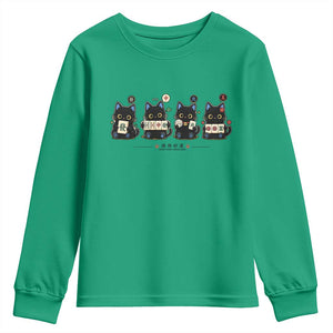 Black Cat Mahjong Lover Cute Graphic Youth Sweatshirt TS10 Irish Green Print Your Wear