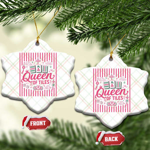 Queen Of Tiles Pink Mahjong Lover Game Night Graphic Ceramic Ornament TS10 Print Your Wear