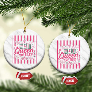 Queen Of Tiles Pink Mahjong Lover Game Night Graphic Ceramic Ornament TS10 1pc White Marble Print Your Wear