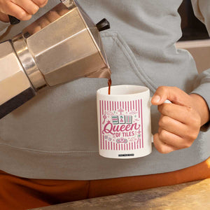 Queen Of Tiles Pink Mahjong Lover Game Night Graphic Coffee Mug TS10 Print Your Wear