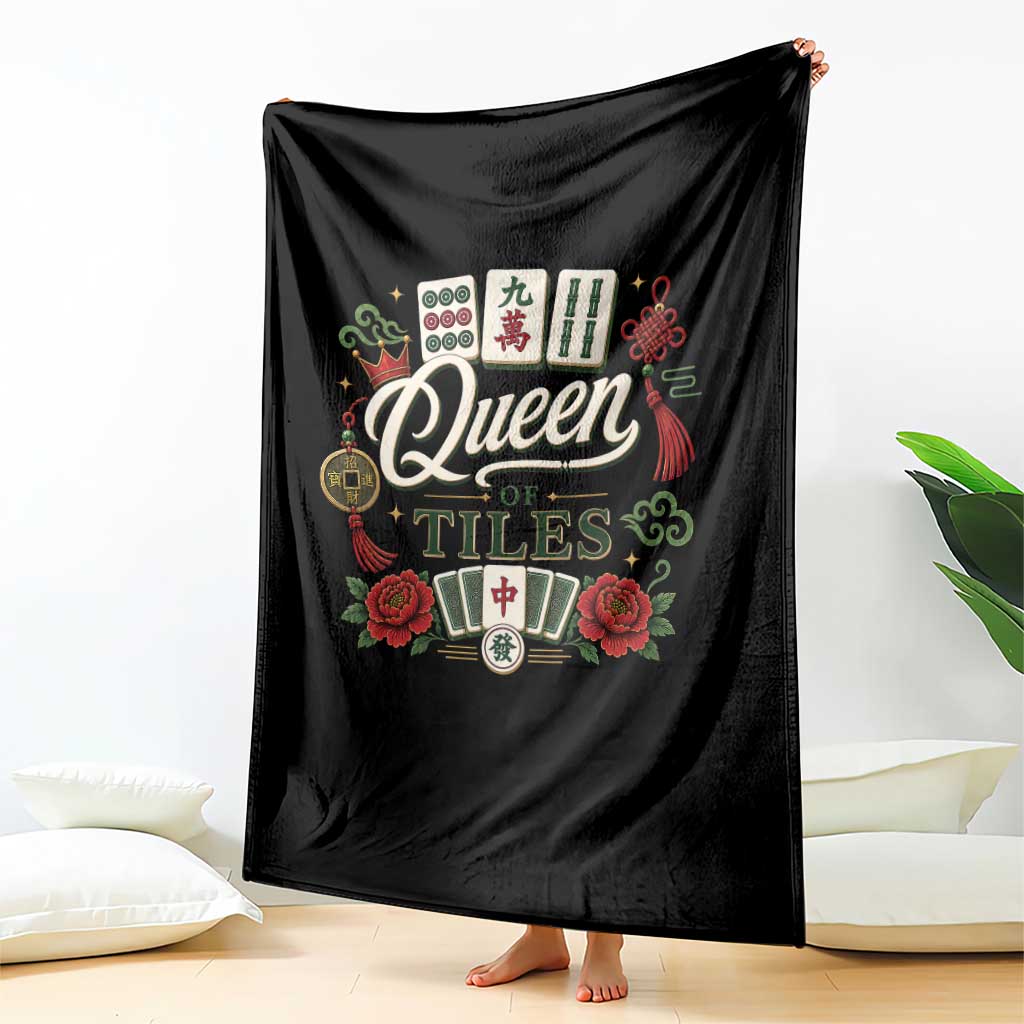 Mahjong Lovers Throw Blanket Queen Of Tiles Game Night Graphic TS10 Print Your Wear