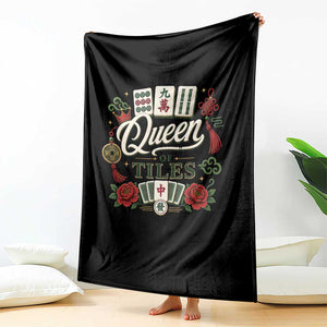 Mahjong Lovers Throw Blanket Queen Of Tiles Game Night Graphic TS10 Print Your Wear