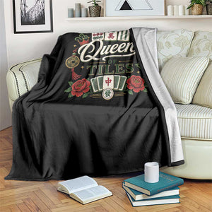 Mahjong Lovers Throw Blanket Queen Of Tiles Game Night Graphic TS10 Print Your Wear