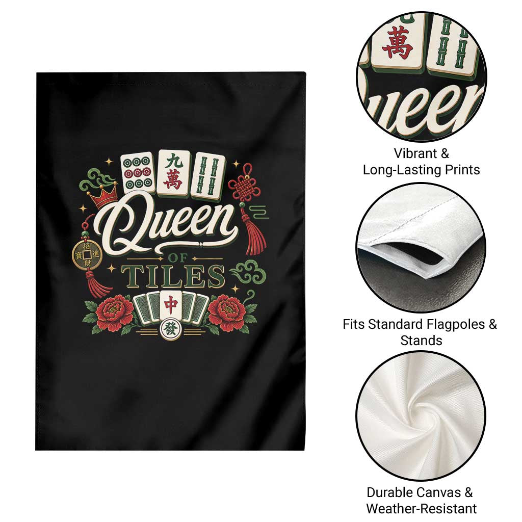 Mahjong Lovers Garden Flag Queen Of Tiles Game Night Graphic TS10 Print Your Wear