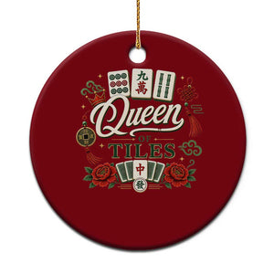 Mahjong Lovers Ceramic Ornament Queen Of Tiles Game Night Graphic TS10 1pc Red Print Your Wear