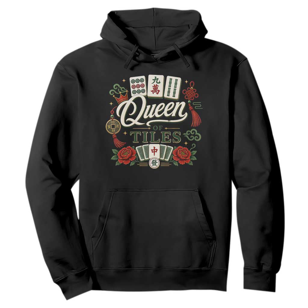 Mahjong Lovers Hoodie Queen Of Tiles Game Night Graphic TS10 Black Print Your Wear