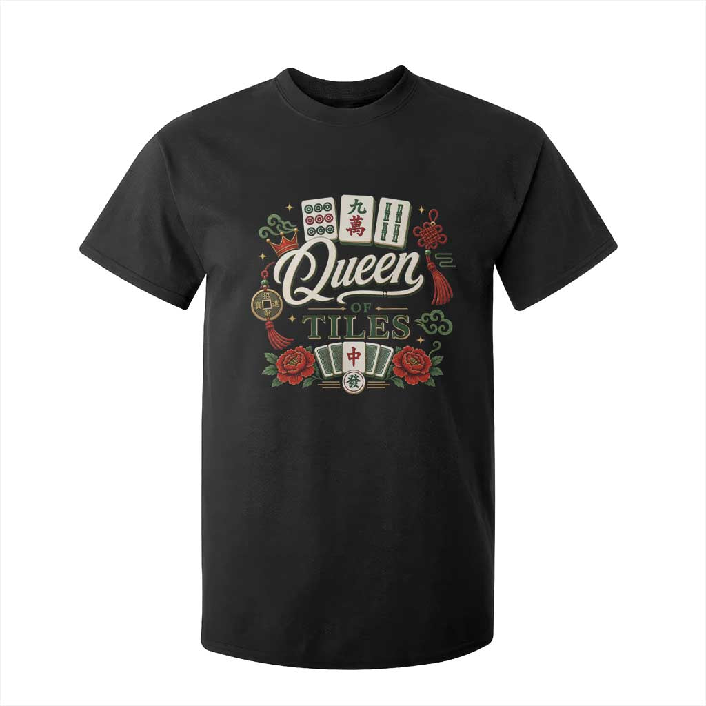 Mahjong Lovers T Shirt For Kid Queen Of Tiles Game Night Graphic TS10 Black Print Your Wear