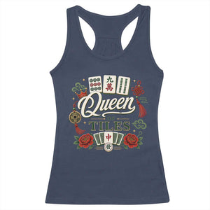 Mahjong Lovers Racerback Tank Top Queen Of Tiles Game Night Graphic TS10 Navy Print Your Wear