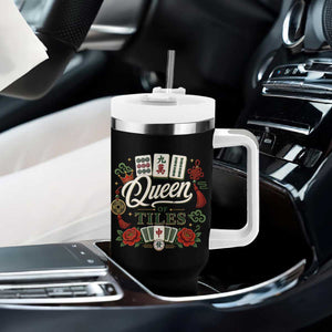 Mahjong Lovers Tumbler With Handle Queen Of Tiles Game Night Graphic TS10 Print Your Wear