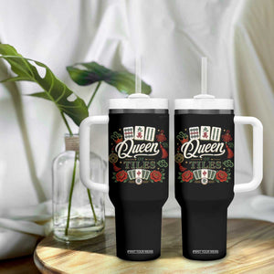Mahjong Lovers Tumbler With Handle Queen Of Tiles Game Night Graphic TS10 Print Your Wear