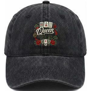 Mahjong Lovers Washed Cotton Baseball Cap Queen Of Tiles Game Night Graphic TS10 Print Your Wear