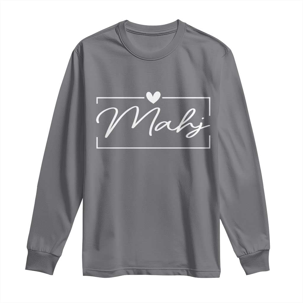 Mahjong Lovers Long Sleeve Shirt Mah Jongg Game Night Graphic TS10 Charcoal Print Your Wear