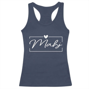 Mahjong Lovers Racerback Tank Top Mah Jongg Game Night Graphic TS10 Navy Print Your Wear