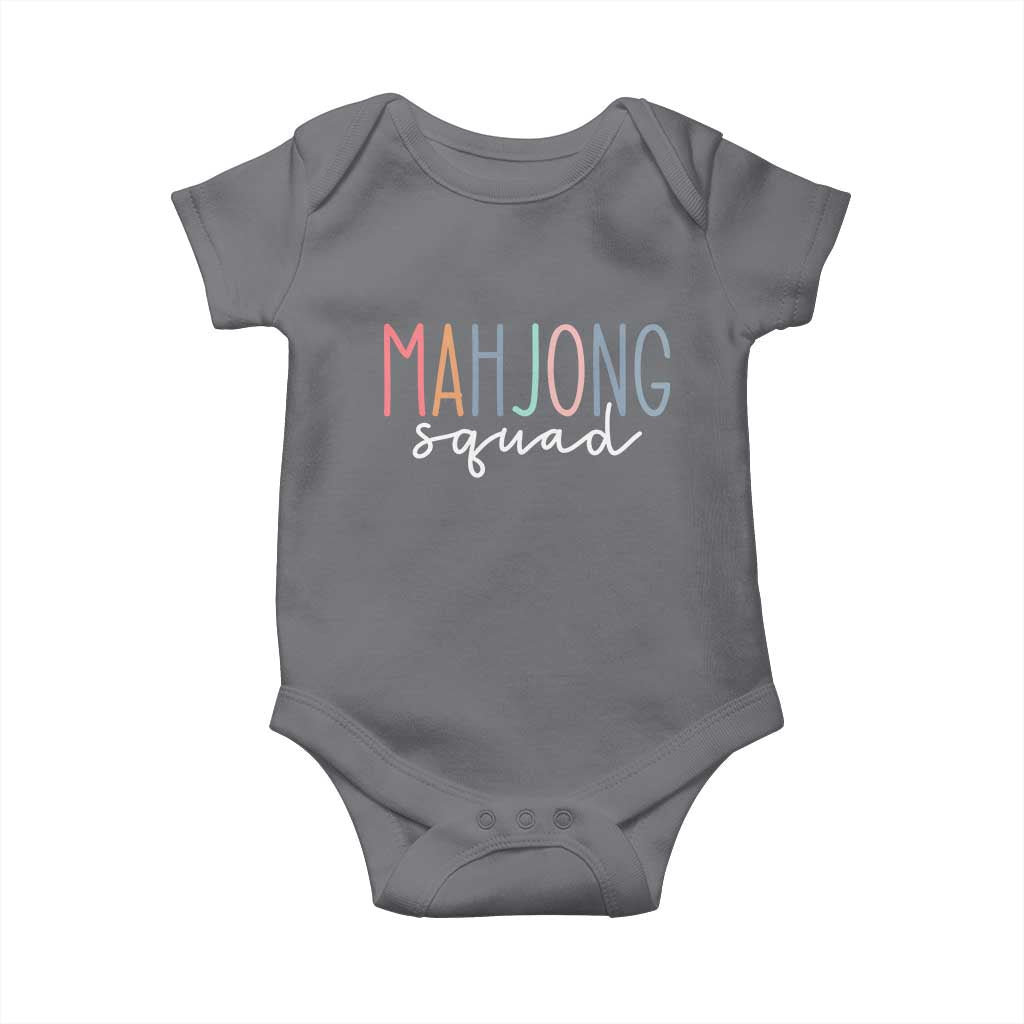 Mahjong Lovers Mahj Squad Baby Onesie Boho Pastel Cute Game Night Graphic TS10 Charcoal Print Your Wear