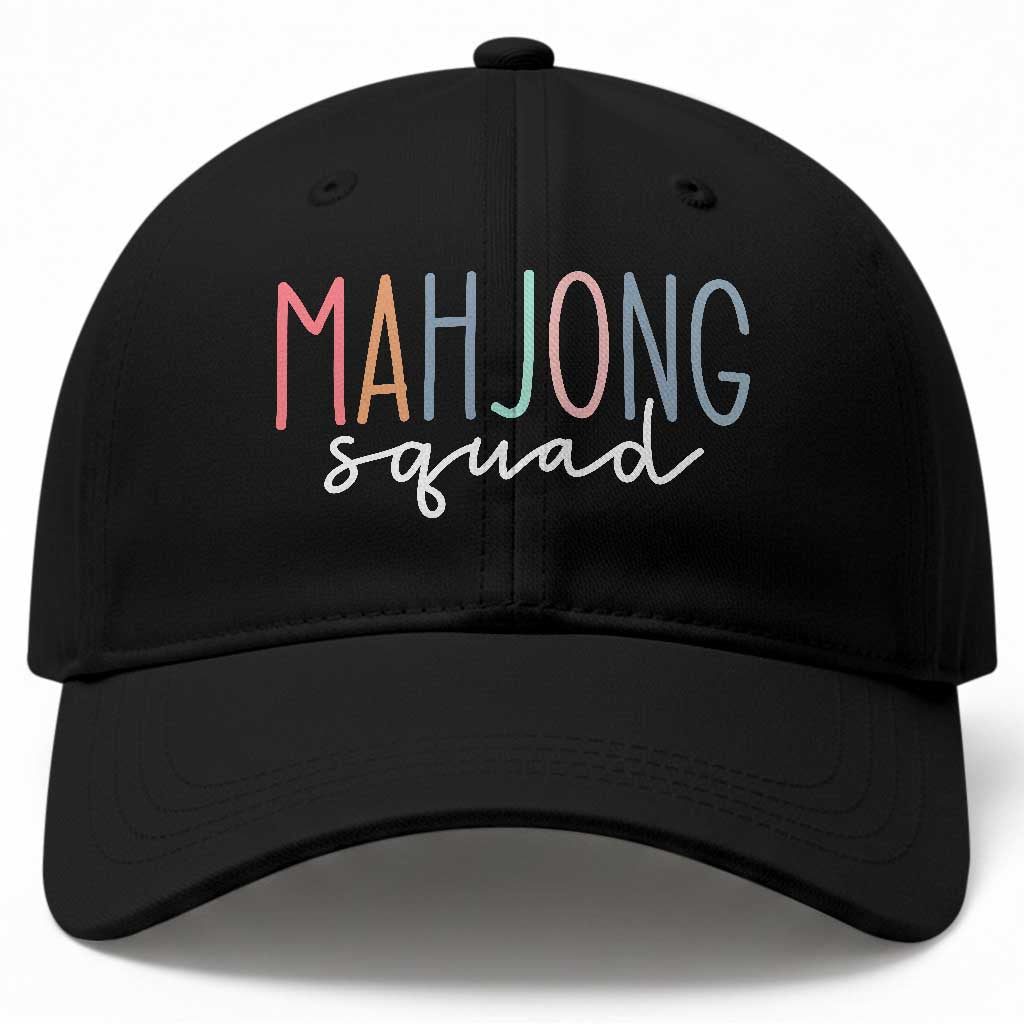 Mahjong Lovers Mahj Squad Baseball Cap Boho Pastel Cute Game Night Graphic TS10 Print Your Wear