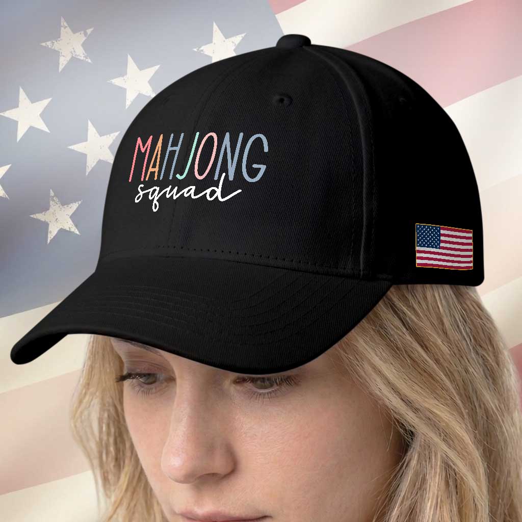 Mahjong Lovers Mahj Squad Baseball Cap Boho Pastel Cute Game Night Graphic TS10 Print Your Wear