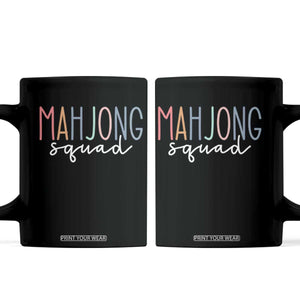 Mahjong Lovers Mahj Squad Coffee Mug Boho Pastel Cute Game Night Graphic TS10 Black Print Your Wear