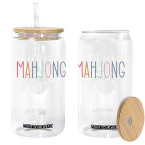Mahjong Lovers Mahj Squad Glass Can Boho Pastel Cute Game Night Graphic TS10 Print Your Wear