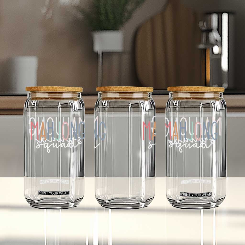 Mahjong Lovers Mahj Squad Glass Can Boho Pastel Cute Game Night Graphic TS10 Print Your Wear