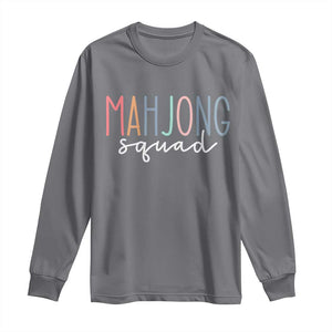 Mahjong Lovers Mahj Squad Long Sleeve Shirt Boho Pastel Cute Game Night Graphic TS10 Charcoal Print Your Wear