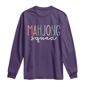 Mahjong Lovers Mahj Squad Long Sleeve Shirt Boho Pastel Cute Game Night Graphic TS10 Purple Print Your Wear