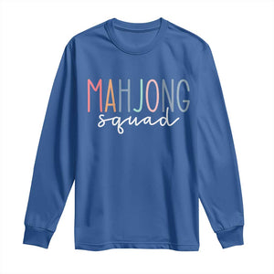 Mahjong Lovers Mahj Squad Long Sleeve Shirt Boho Pastel Cute Game Night Graphic TS10 Royal Blue Print Your Wear