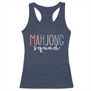 Mahjong Lovers Mahj Squad Racerback Tank Top Boho Pastel Cute Game Night Graphic TS10 Navy Print Your Wear