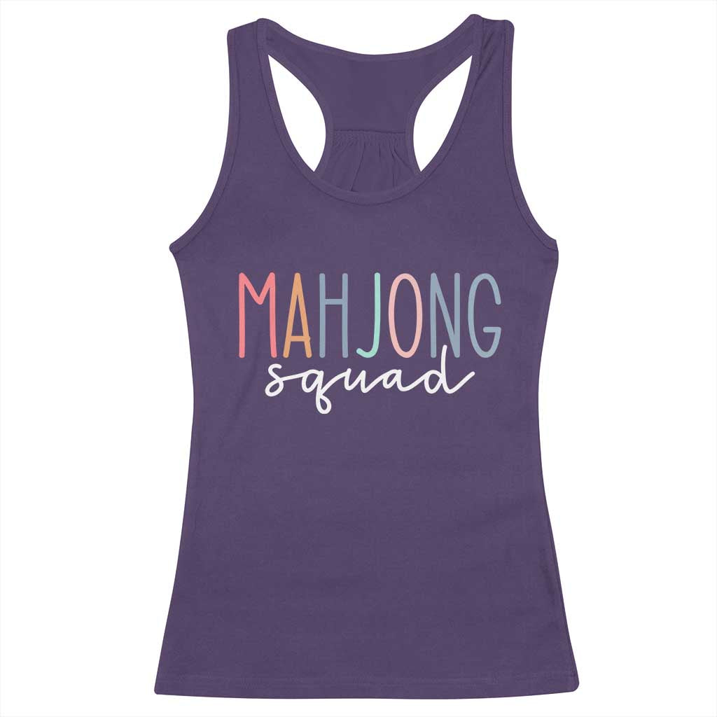 Mahjong Lovers Mahj Squad Racerback Tank Top Boho Pastel Cute Game Night Graphic TS10 Purple Print Your Wear