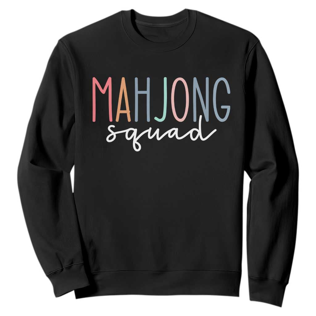Mahjong Lovers Mahj Squad Sweatshirt Boho Pastel Cute Game Night Graphic TS10 Black Print Your Wear