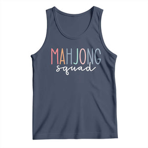 Mahjong Lovers Mahj Squad Tank Top Boho Pastel Cute Game Night Graphic TS10 Navy Print Your Wear