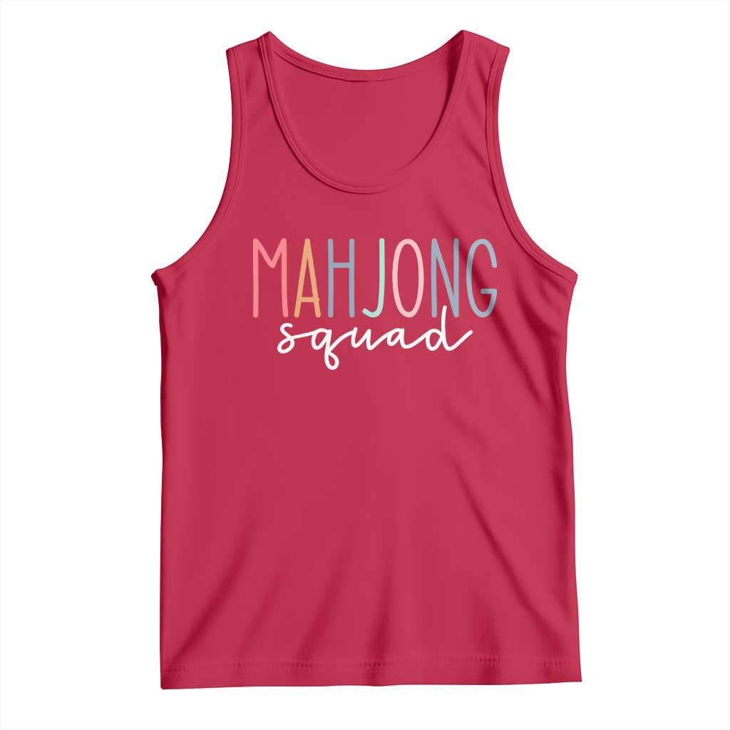 Mahjong Lovers Mahj Squad Tank Top Boho Pastel Cute Game Night Graphic TS10 Red Print Your Wear