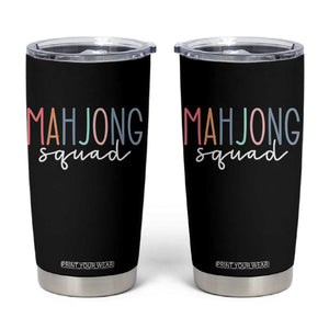Mahjong Lovers Mahj Squad Tumbler Cup Boho Pastel Cute Game Night Graphic TS10 Black Print Your Wear