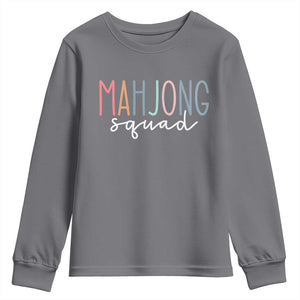 Mahjong Lovers Mahj Squad Youth Sweatshirt Boho Pastel Cute Game Night Graphic TS10 Charcoal Print Your Wear