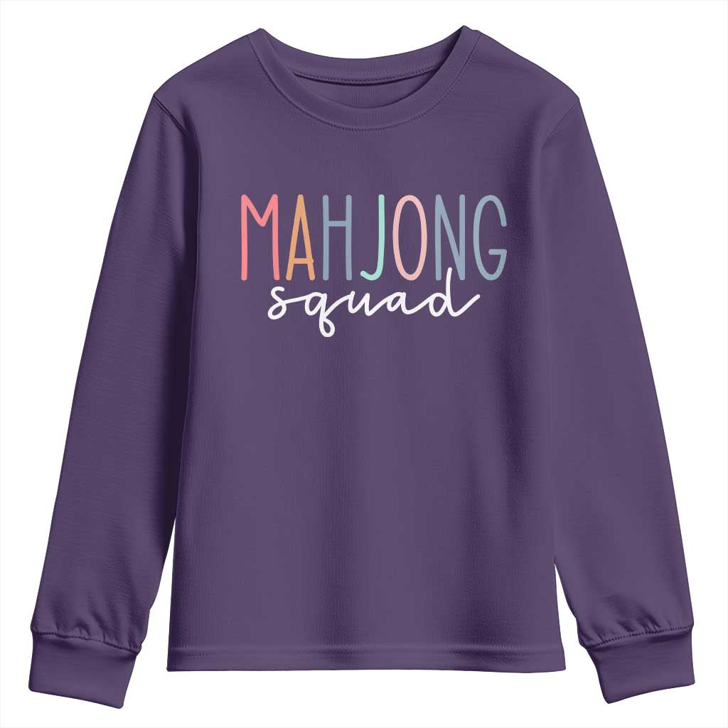 Mahjong Lovers Mahj Squad Youth Sweatshirt Boho Pastel Cute Game Night Graphic TS10 Purple Print Your Wear
