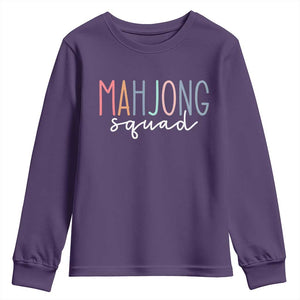 Mahjong Lovers Mahj Squad Youth Sweatshirt Boho Pastel Cute Game Night Graphic TS10 Purple Print Your Wear