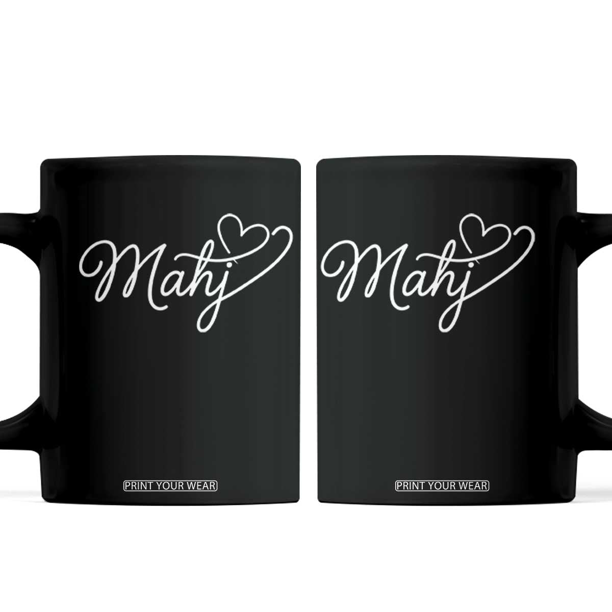 Mahjong Lovers Coffee Mug Funny Mah Jongg Heart Game Night Graphic TS10 Black Print Your Wear