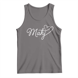 Mahjong Lovers Tank Top Funny Mah Jongg Heart Game Night Graphic TS10 Deep Heather Print Your Wear