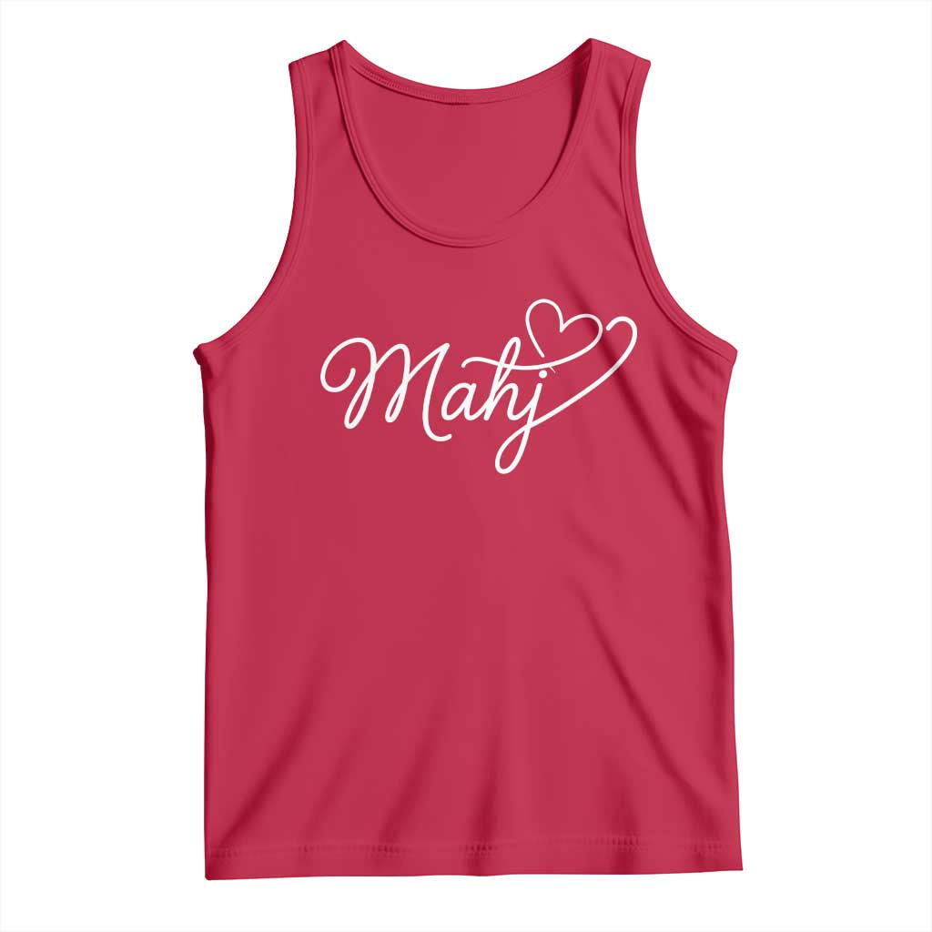 Mahjong Lovers Tank Top Funny Mah Jongg Heart Game Night Graphic TS10 Red Print Your Wear