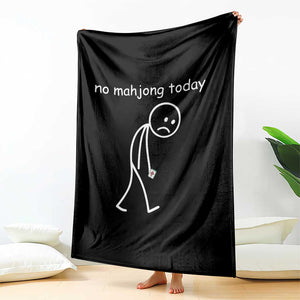 Funny Mahjong Lover Throw Blanket No Mahjong Today Sad Stickman Meme Graphic TS10 Print Your Wear