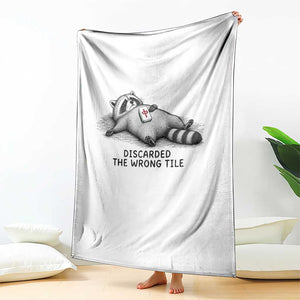 Funny Raccoon Mahjong Lovers Throw Blanket Discarded The Wrong Tile TS10 Print Your Wear