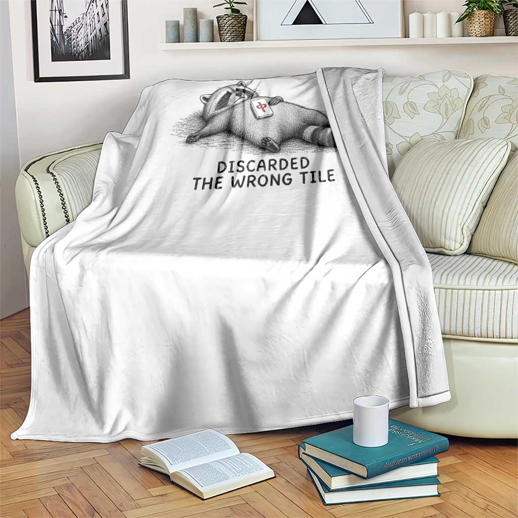 Funny Raccoon Mahjong Lovers Throw Blanket Discarded The Wrong Tile TS10 Print Your Wear